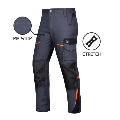 SPODNIE DO PASA TITANFIT RIP-STOP STRETCH GREY 240 g/m^2